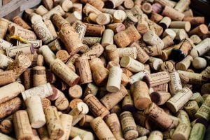 pile of brown cork lids