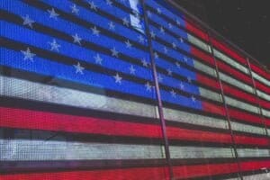 blue white and red striped flag
