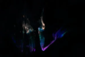 purple and blue light digital wallpaper