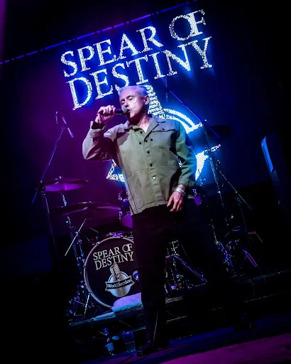 Spear of Destiny's singer performing at Hangar 34