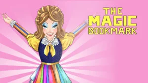 The Magic Bookmark title art with a cartoon girl