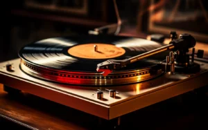 A record spinning on a turntable