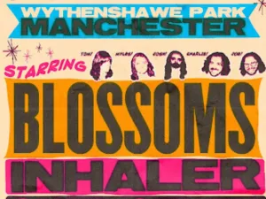 Poster for Blossoms at Wythenshawe Park, Manchester, with Inhaler