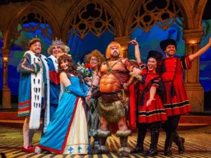 The cast of The Legend of Rooney's Ring in panto costumes